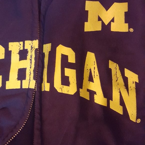 Michigan Wolverines full-zip cotton sweatshirt, no hood. Size Large - Picture 4 of 4